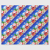 Happy Santa Claus Cartoon Cadeaupapier (Vlak)