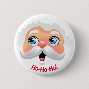 Happy Santa Claus Cartoon Ronde Button 5,7 Cm