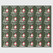 Happy Santa Claus cartoon with Christmas tree kids Cadeaupapier (Vlak)