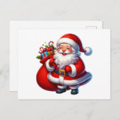 Happy Santa Claus Christmas Feestdagenkaart (Voorkant / Achterkant)