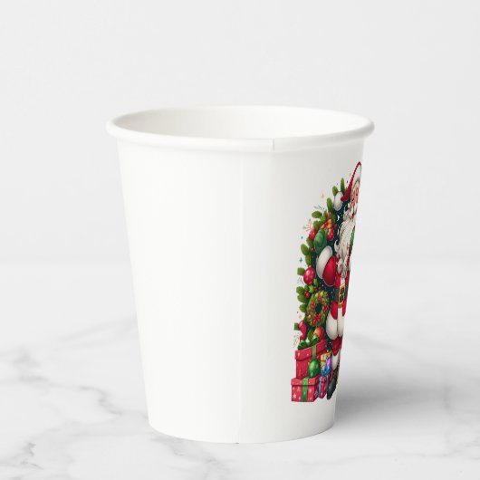 Happy Santa Claus Christmas Papieren Bekers (Rechts)