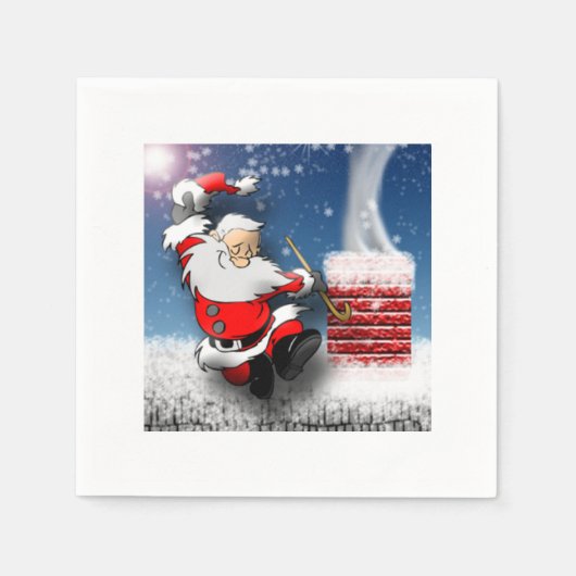 Happy Santa Claus dansende kerstavond Servetten (Voorkant)