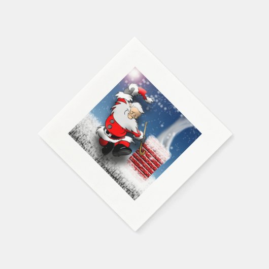 Happy Santa Claus dansende kerstavond Servetten (Hoek)