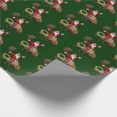 Happy Santa Claus die op kleuterige Chameleon rust Cadeaupapier (Hoek)