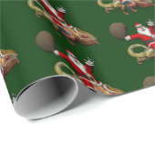 Happy Santa Claus die op kleuterige Chameleon rust Cadeaupapier (Rol Hoek)