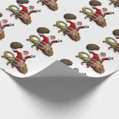 Happy Santa Claus die op kleuterige Chameleon rust Cadeaupapier (Hoek)