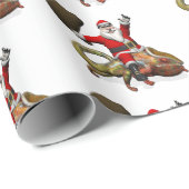 Happy Santa Claus die op kleuterige Chameleon rust Cadeaupapier (Rol Hoek)