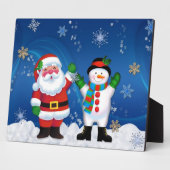 Happy Santa Claus en Snowman Fotoplaat (Zijkant)
