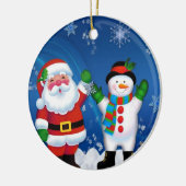 Happy Santa Claus en Snowman Keramisch Ornament (Links)