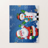 Happy Santa Claus en Snowman Legpuzzel (Verticaal)