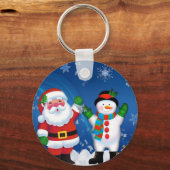 Happy Santa Claus en Snowman Sleutelhanger (Voorkant)