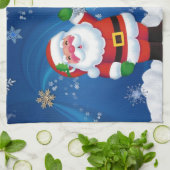 Happy Santa Claus en Snowman Theedoek (Gevouwen)