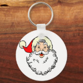 Happy Santa Claus Face Cartoon Sleutelhanger (Voorkant)