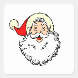 Happy Santa Claus Face Cartoon Vierkante Sticker