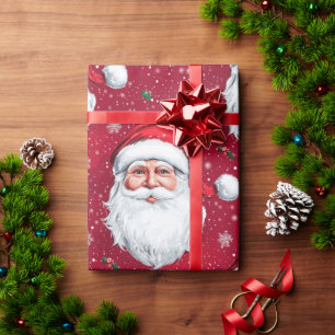 Happy Santa Claus Face Design Cadeaupapier