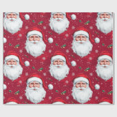 Happy Santa Claus Face Design Cadeaupapier (Vlak)
