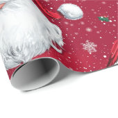 Happy Santa Claus Face Design Cadeaupapier (Rol Hoek)