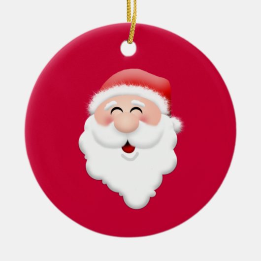Happy Santa Claus Face Keramisch Ornament (Voorkant)