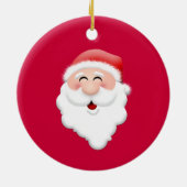 Happy Santa Claus Face Keramisch Ornament (Achterkant)