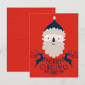 Happy Santa Claus Merry Red Briefkaarten (Voorkant / Achterkant)