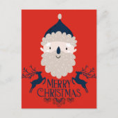 Happy Santa Claus Merry Red Briefkaarten (Voorkant)