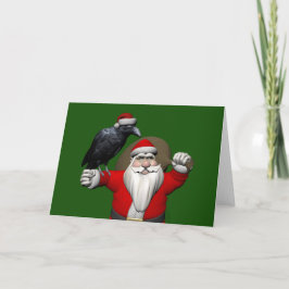 Happy Santa Claus met een grote haas Feestdagen Kaart