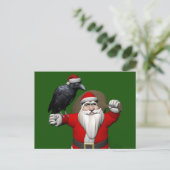 Happy Santa Claus met een grote haas Feestdagenkaart (Staand voorkant)
