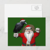 Happy Santa Claus met een grote haas Feestdagenkaart (Voorkant / Achterkant)