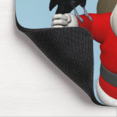 Happy Santa Claus met een grote haas Muismat (Hoek)