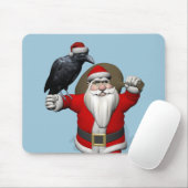 Happy Santa Claus met een grote haas Muismat (Met muis)