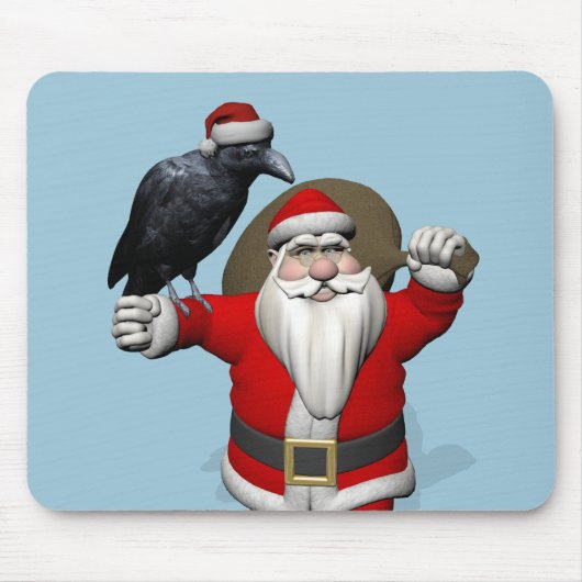 Happy Santa Claus met een grote haas Muismat (Voorkant)