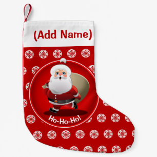 Happy Santa Claus met een zak vol cadeaus Kleine Kerstsok