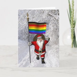 Happy Santa Claus met Philadelphia Pride-vlag Feestdagen Kaart
