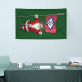 Happy Santa Claus met vlag van Arkansas Spandoek (Beurs)