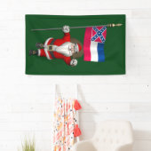 Happy Santa Claus met vlag van Mississippi Spandoek (Insitu)