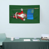 Happy Santa Claus met vlag van Nevada Spandoek (Beurs)