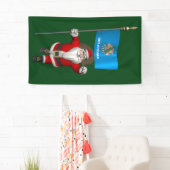 Happy Santa Claus met vlag van Oklahoma Spandoek (Insitu)