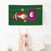 Happy Santa Claus met vlag van Phoenix Arizona Spandoek (Insitu)