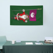 Happy Santa Claus met vlag van Phoenix Arizona Spandoek (Beurs)