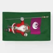 Happy Santa Claus met vlag van Phoenix Arizona Spandoek (Horizontaal)