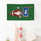 Happy Santa Claus met vlag Wyoming Spandoek (Insitu)