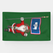 Happy Santa Claus met vlag Wyoming Spandoek (Horizontaal)