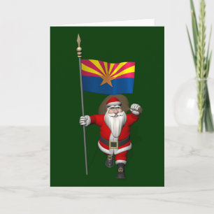 Happy Santa Claus op weg naar Arizona Feestdagen Kaart