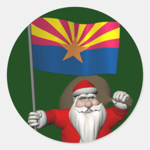 Happy Santa Claus op weg naar Arizona Ronde Sticker