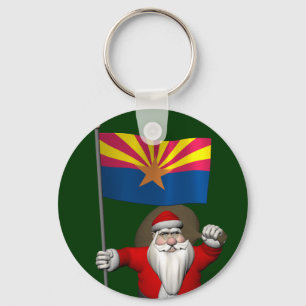 Happy Santa Claus op weg naar Arizona Sleutelhanger