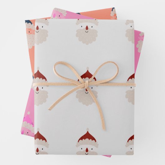 Happy Santa Claus Pattern Wrapping Paper (In situ)