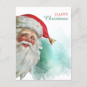 Happy Santa Claus Portret Kerstmis Briefkaart