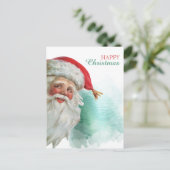Happy Santa Claus Portret Kerstmis Briefkaart (Staand voorkant)