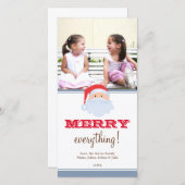 Happy Santa Claus red blue douane, kerstmis Feestdagenkaart (Voorkant / Achterkant)