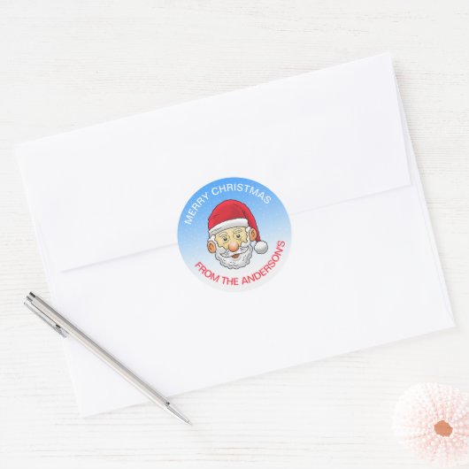 Happy Santa Claus Ronde Sticker (Envelop)